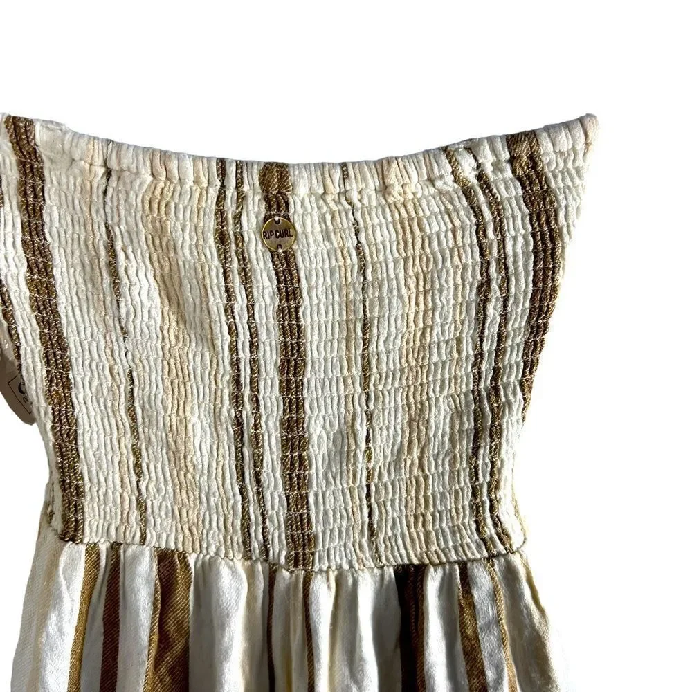 Ripcurl Sol Linen Smocked Cropped Jumpsuit - Picture 9 of 13